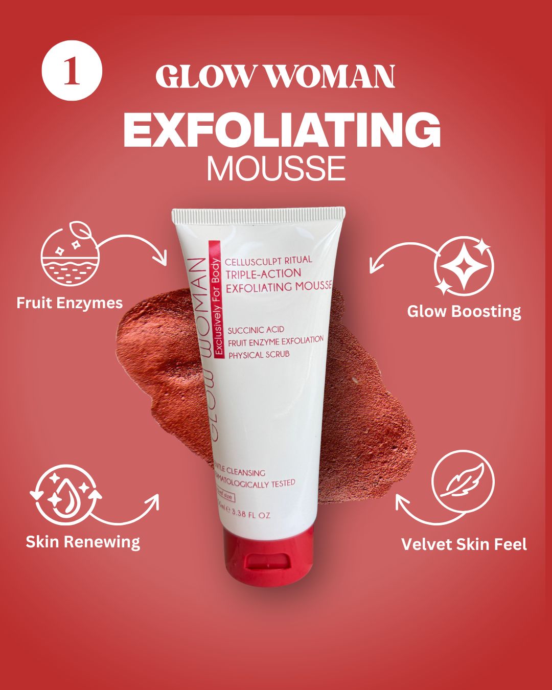 GlowWoman Cellusculpt Ritual - TRIPLE ACTION EXFOLIATING MOUSSE 100ml